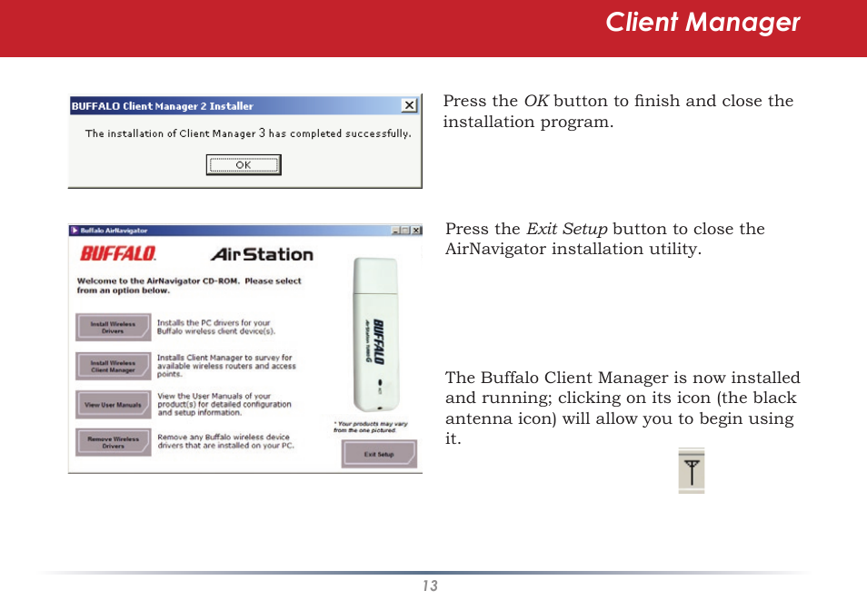 Client manager | Buffalo Technology WLI-U2-KG125S User Manual | Page 13 / 45