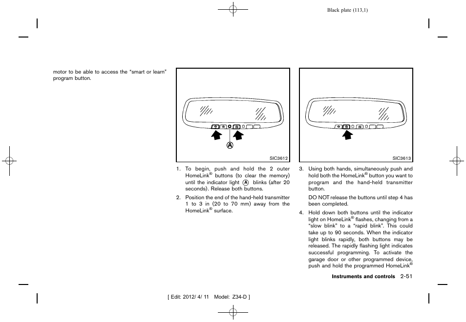 NISSAN 2013 370Z Roadster - Owner's Manual User Manual | Page 115 / 427