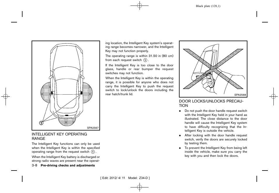 NISSAN 2013 370Z Roadster - Owner's Manual User Manual | Page 130 / 427