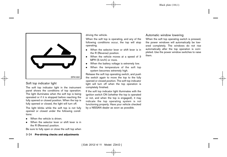 NISSAN 2013 370Z Roadster - Owner's Manual User Manual | Page 146 / 427