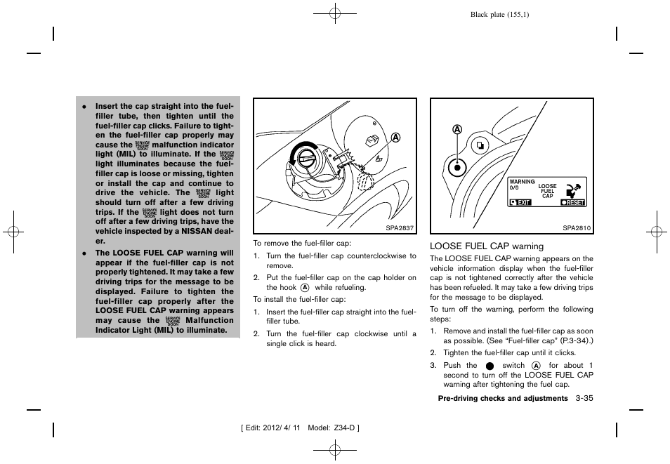 NISSAN 2013 370Z Roadster - Owner's Manual User Manual | Page 157 / 427