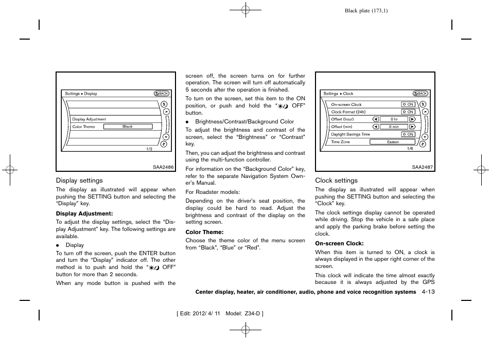 NISSAN 2013 370Z Roadster - Owner's Manual User Manual | Page 175 / 427