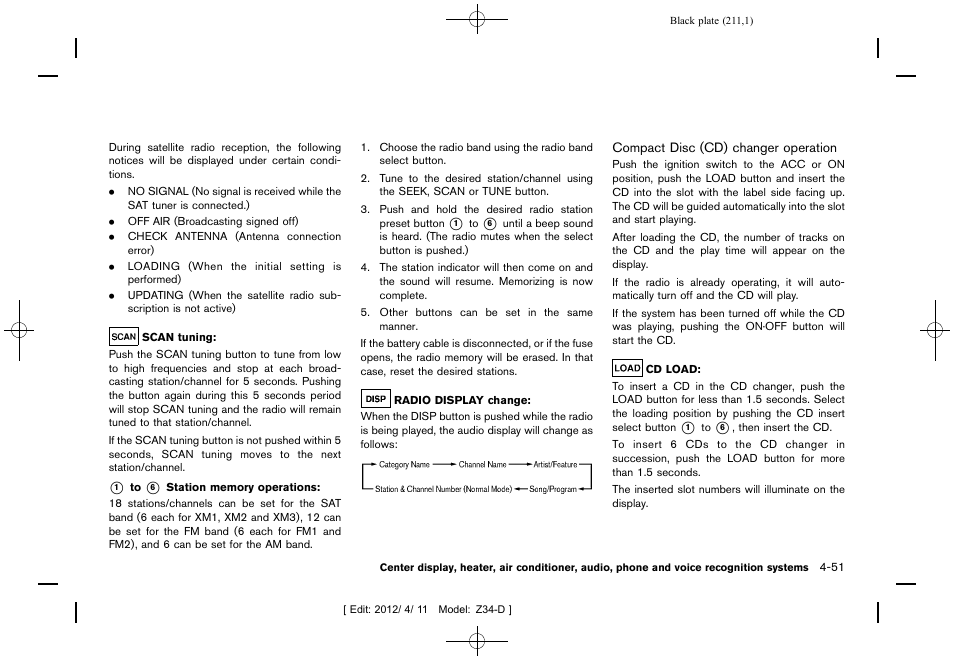 NISSAN 2013 370Z Roadster - Owner's Manual User Manual | Page 213 / 427