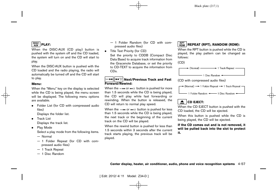 NISSAN 2013 370Z Roadster - Owner's Manual User Manual | Page 219 / 427