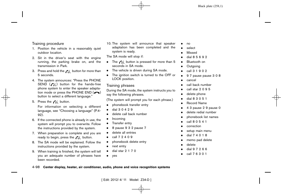 NISSAN 2013 370Z Roadster - Owner's Manual User Manual | Page 260 / 427