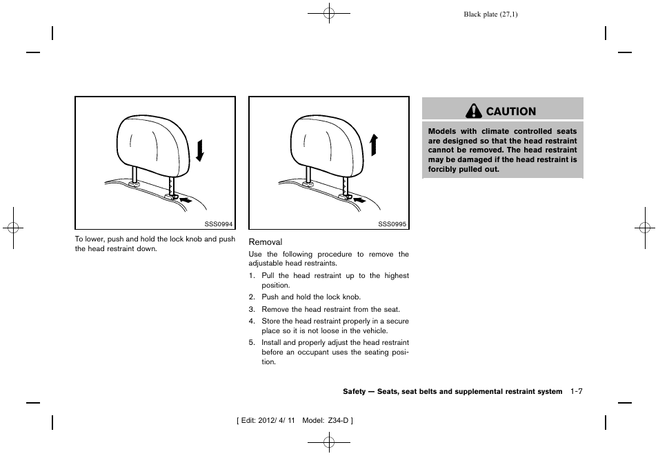 Caution | NISSAN 2013 370Z Roadster - Owner's Manual User Manual | Page 29 / 427