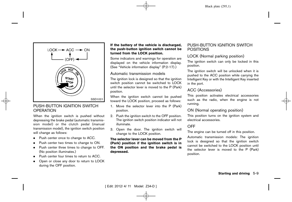 NISSAN 2013 370Z Roadster - Owner's Manual User Manual | Page 297 / 427