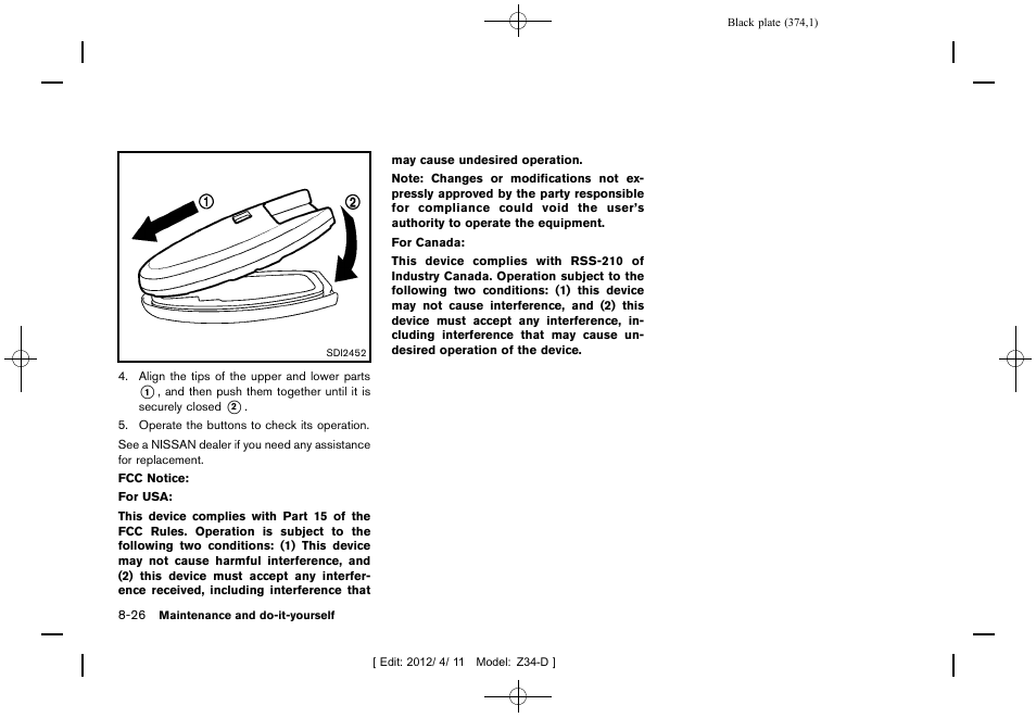 NISSAN 2013 370Z Roadster - Owner's Manual User Manual | Page 376 / 427