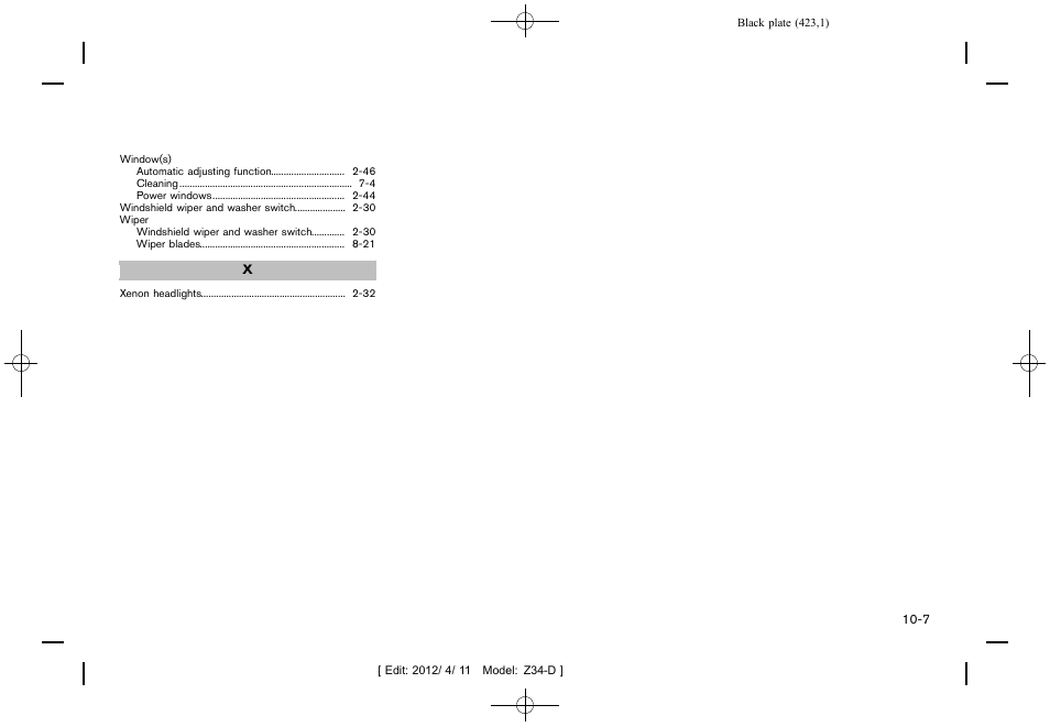 NISSAN 2013 370Z Roadster - Owner's Manual User Manual | Page 425 / 427