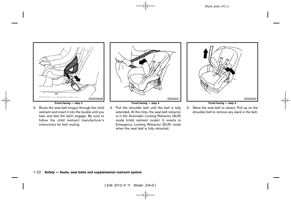 NISSAN 2013 370Z Roadster - Owner's Manual User Manual | Page 44 / 427