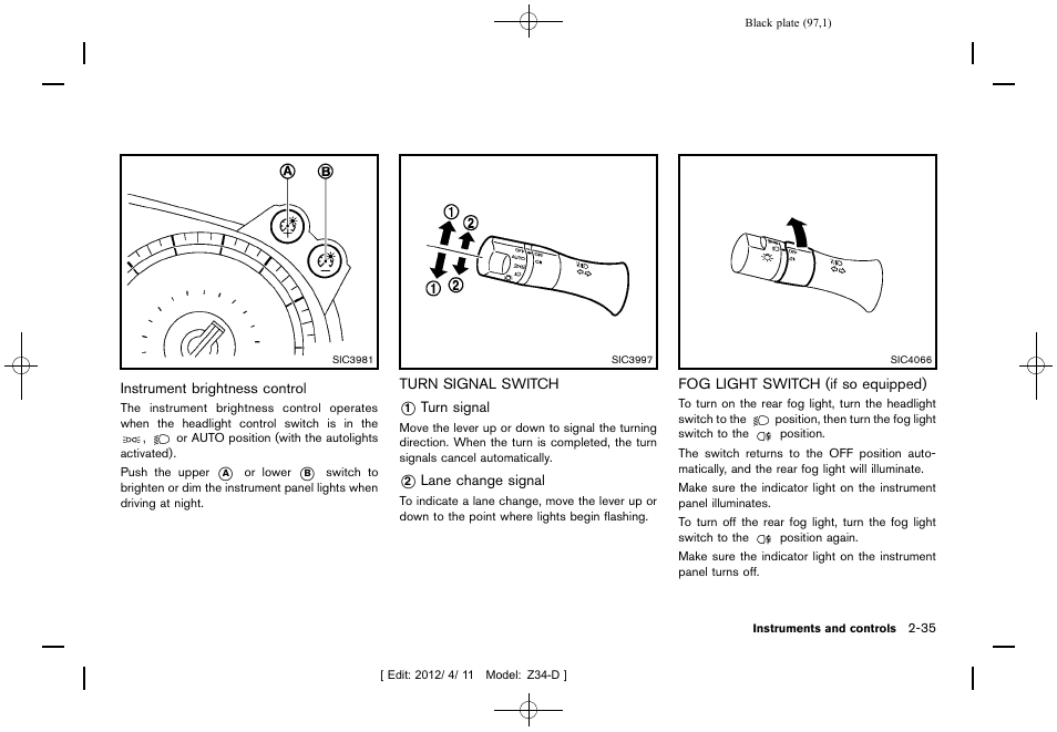 NISSAN 2013 370Z Roadster - Owner's Manual User Manual | Page 99 / 427