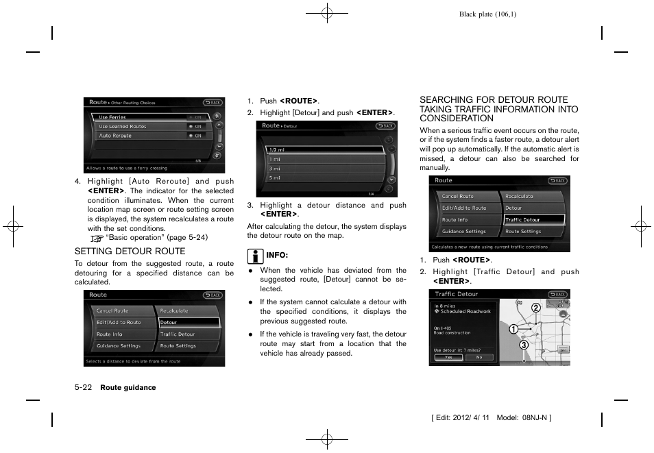 NISSAN 2013 Quest - Navigation System Owner's Manual User Manual | Page 106 / 243