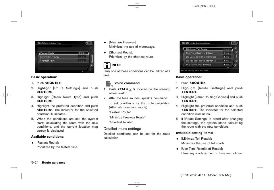 NISSAN 2013 Quest - Navigation System Owner's Manual User Manual | Page 108 / 243
