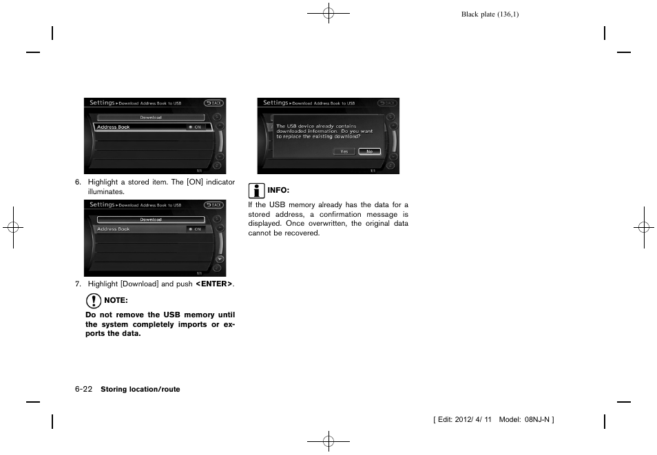NISSAN 2013 Quest - Navigation System Owner's Manual User Manual | Page 136 / 243