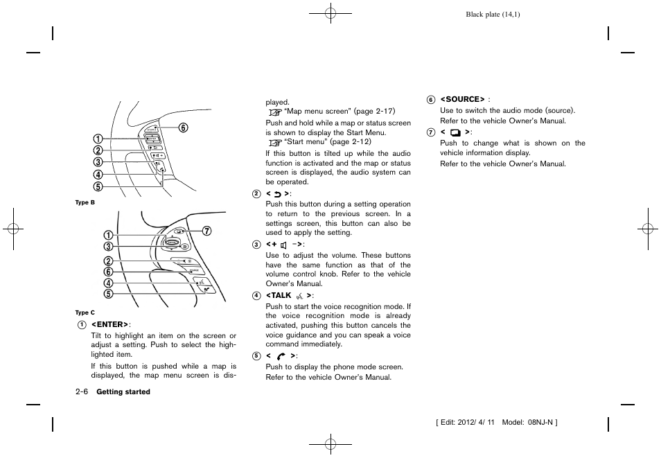 NISSAN 2013 Quest - Navigation System Owner's Manual User Manual | Page 14 / 243