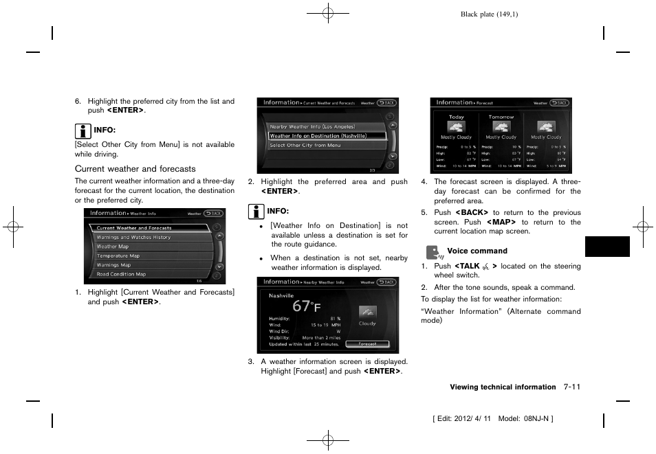 NISSAN 2013 Quest - Navigation System Owner's Manual User Manual | Page 149 / 243