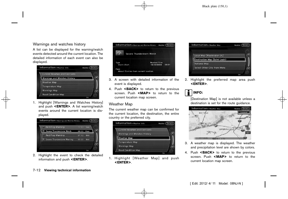 NISSAN 2013 Quest - Navigation System Owner's Manual User Manual | Page 150 / 243