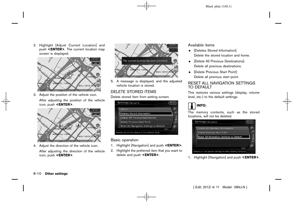 NISSAN 2013 Quest - Navigation System Owner's Manual User Manual | Page 168 / 243