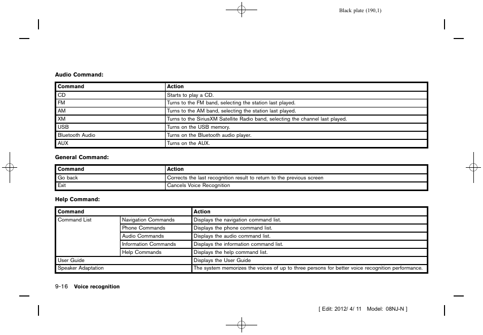 NISSAN 2013 Quest - Navigation System Owner's Manual User Manual | Page 190 / 243