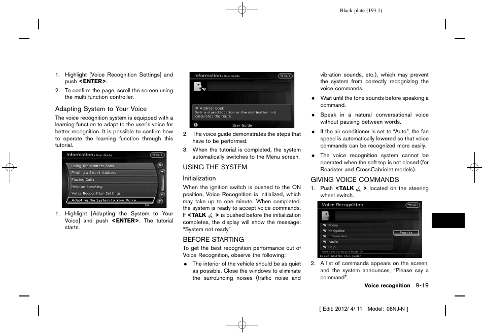 NISSAN 2013 Quest - Navigation System Owner's Manual User Manual | Page 193 / 243