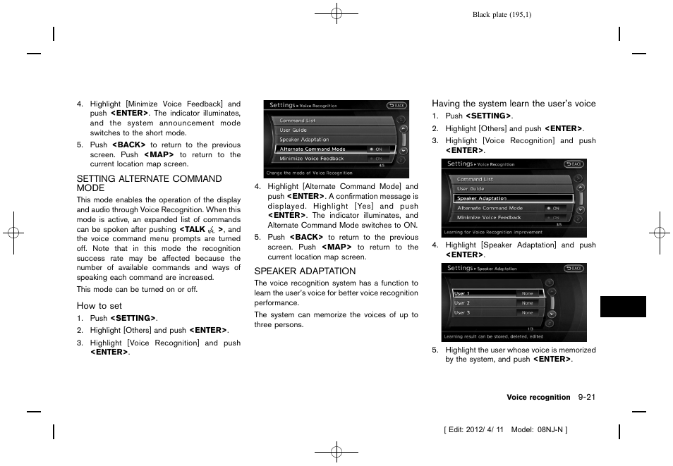 NISSAN 2013 Quest - Navigation System Owner's Manual User Manual | Page 195 / 243