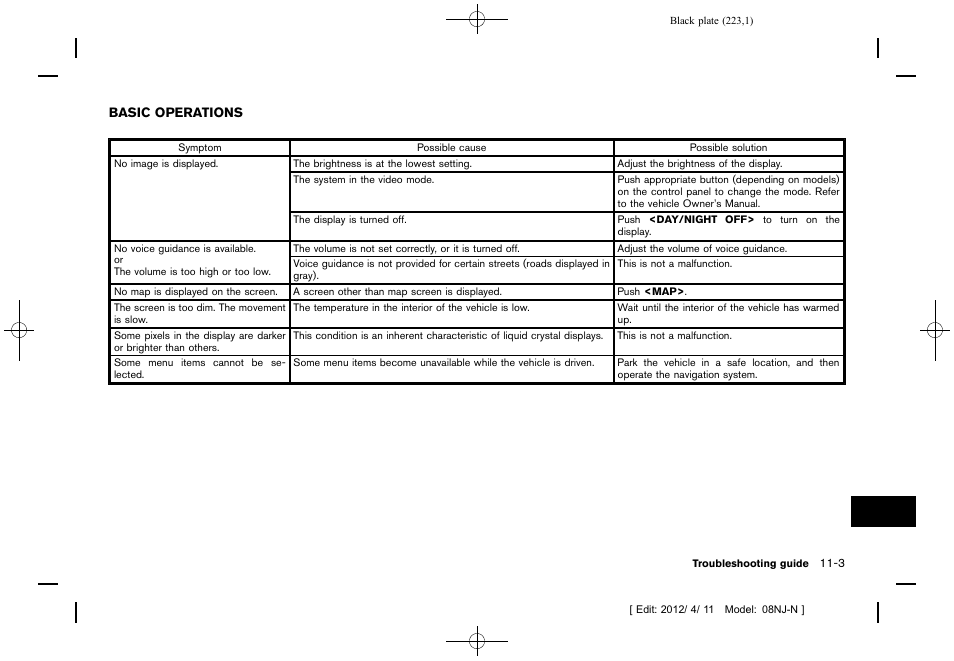 Basic operations -3 | NISSAN 2013 Quest - Navigation System Owner's Manual User Manual | Page 223 / 243