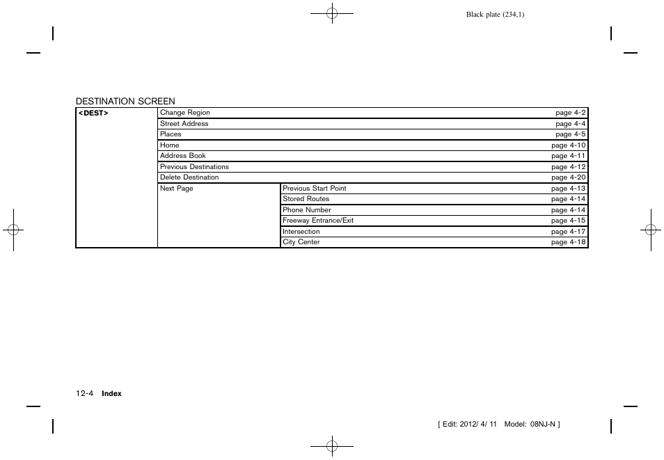 NISSAN 2013 Quest - Navigation System Owner's Manual User Manual | Page 234 / 243