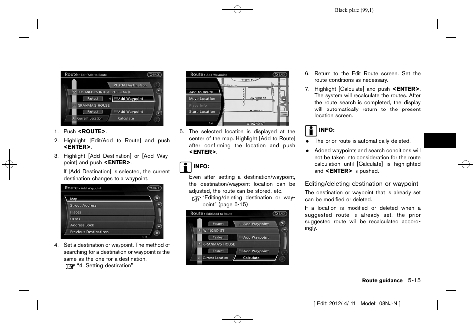 NISSAN 2013 Quest - Navigation System Owner's Manual User Manual | Page 99 / 243