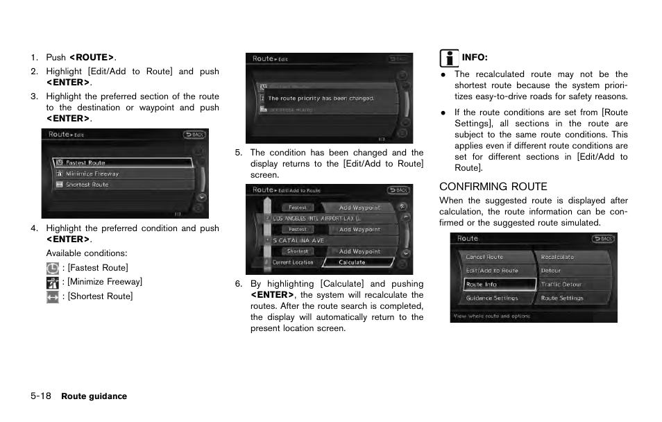 Confirming route -18 | NISSAN 2014 Quest - Navigation System Owner's Manual User Manual | Page 106 / 252