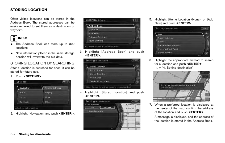 Storing location -2, Storing location by searching -2 | NISSAN 2014 Quest - Navigation System Owner's Manual User Manual | Page 120 / 252