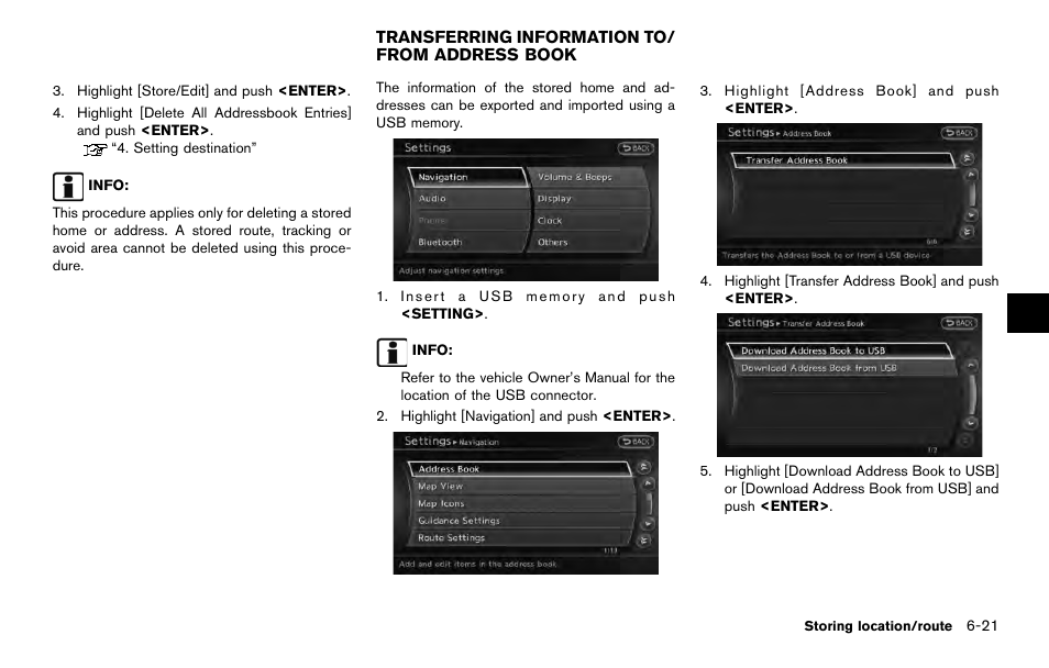 Transferring information to/from address book -21 | NISSAN 2014 Quest - Navigation System Owner's Manual User Manual | Page 139 / 252