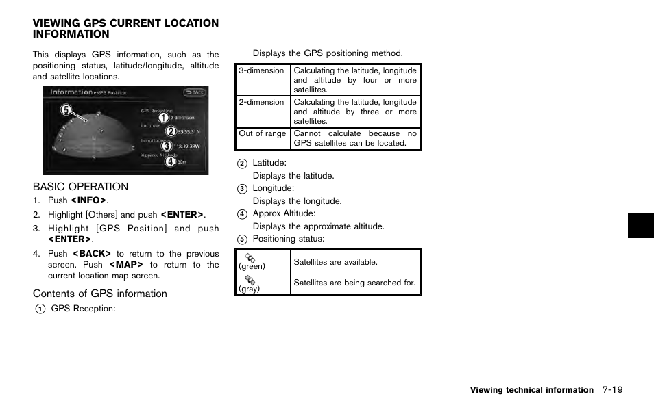 Viewing gps current location information -19, Basic operation -19 | NISSAN 2014 Quest - Navigation System Owner's Manual User Manual | Page 161 / 252