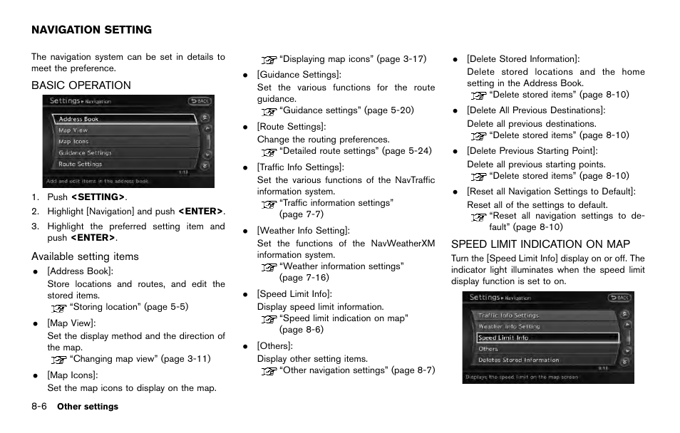 Navigation setting -6 | NISSAN 2014 Quest - Navigation System Owner's Manual User Manual | Page 168 / 252