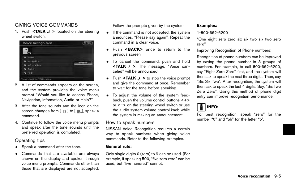 Giving voice commands -5 | NISSAN 2014 Quest - Navigation System Owner's Manual User Manual | Page 181 / 252