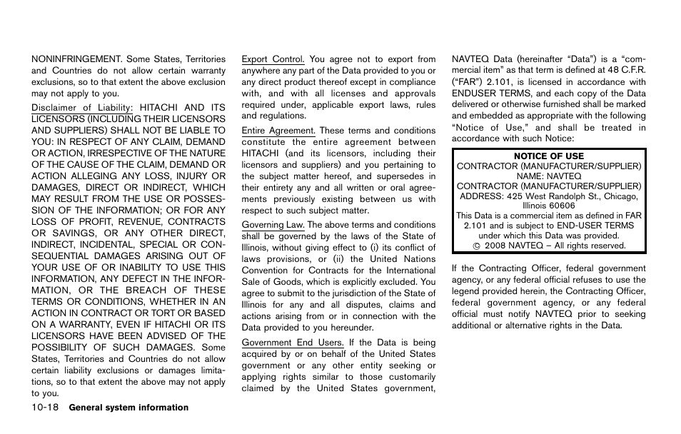 NISSAN 2014 Quest - Navigation System Owner's Manual User Manual | Page 220 / 252