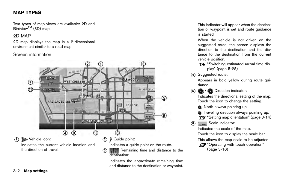 Map types -2, 2d map -2 | NISSAN 2014 Quest - Navigation System Owner's Manual User Manual | Page 46 / 252