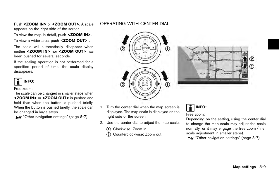 Operating with center dial -9 | NISSAN 2014 Quest - Navigation System Owner's Manual User Manual | Page 53 / 252