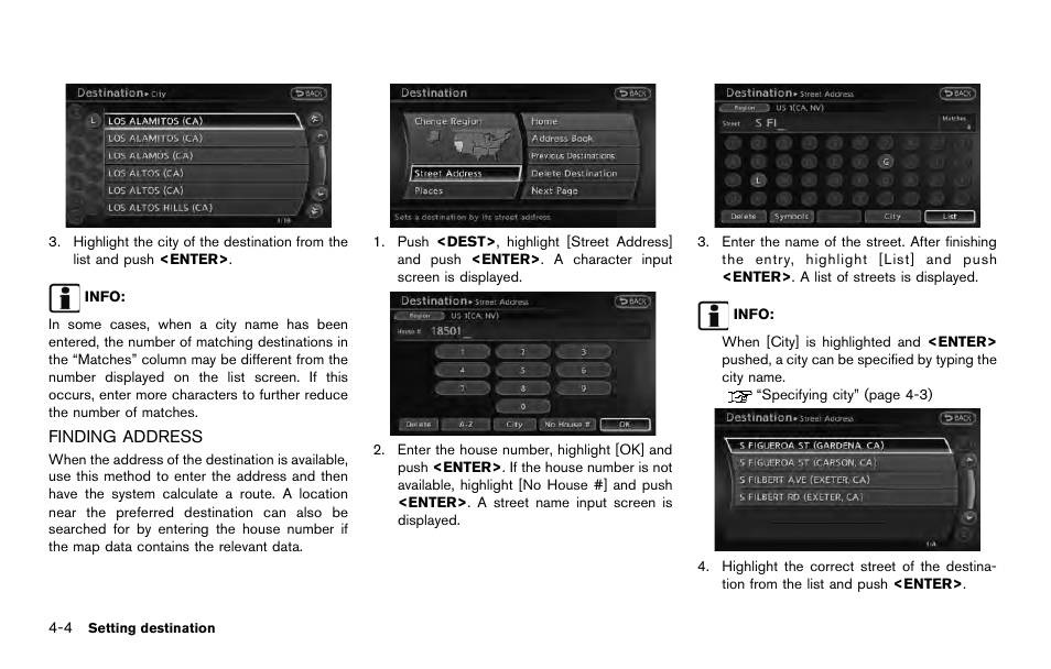 Finding address -4 | NISSAN 2014 Quest - Navigation System Owner's Manual User Manual | Page 70 / 252