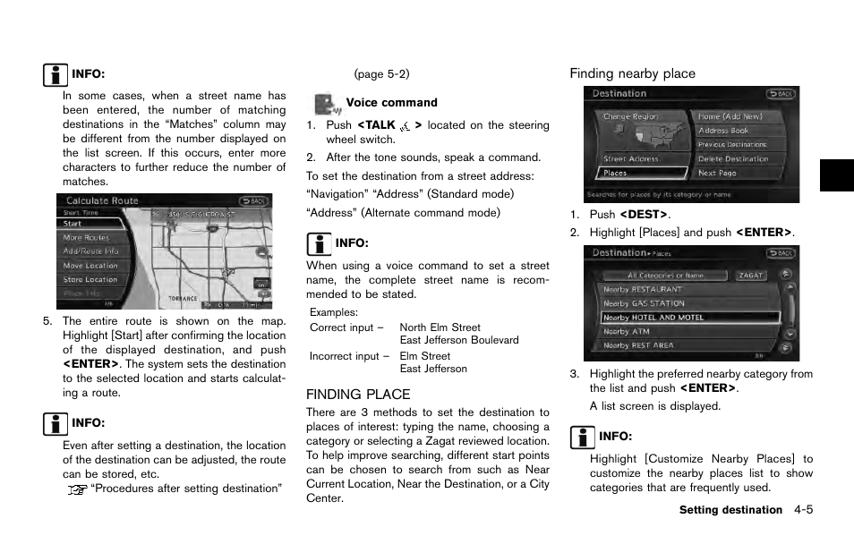 Finding place -5 | NISSAN 2014 Quest - Navigation System Owner's Manual User Manual | Page 71 / 252