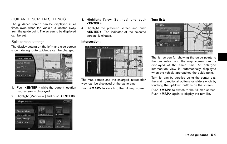 Guidance screen settings -9 | NISSAN 2014 Quest - Navigation System Owner's Manual User Manual | Page 97 / 252