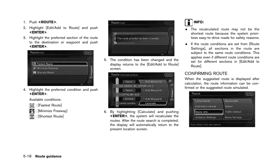 Confirming route -18 | NISSAN 2015 Quest - Navigation System Owner's Manual User Manual | Page 102 / 241