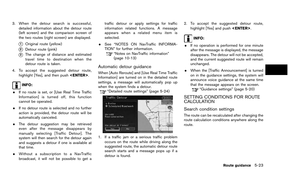 Setting conditions for route calculation -23 | NISSAN 2015 Quest - Navigation System Owner's Manual User Manual | Page 107 / 241