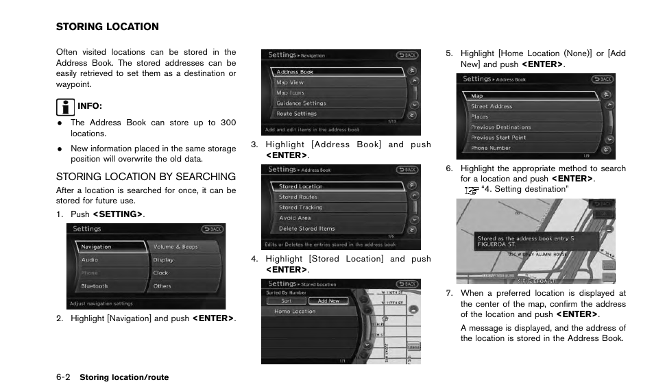 Storing location -2, Storing location by searching -2 | NISSAN 2015 Quest - Navigation System Owner's Manual User Manual | Page 116 / 241