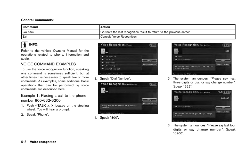Voice command examples -8 | NISSAN 2015 Quest - Navigation System Owner's Manual User Manual | Page 178 / 241