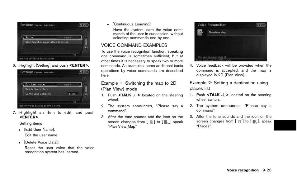 Voice command examples -23 | NISSAN 2015 Quest - Navigation System Owner's Manual User Manual | Page 193 / 241