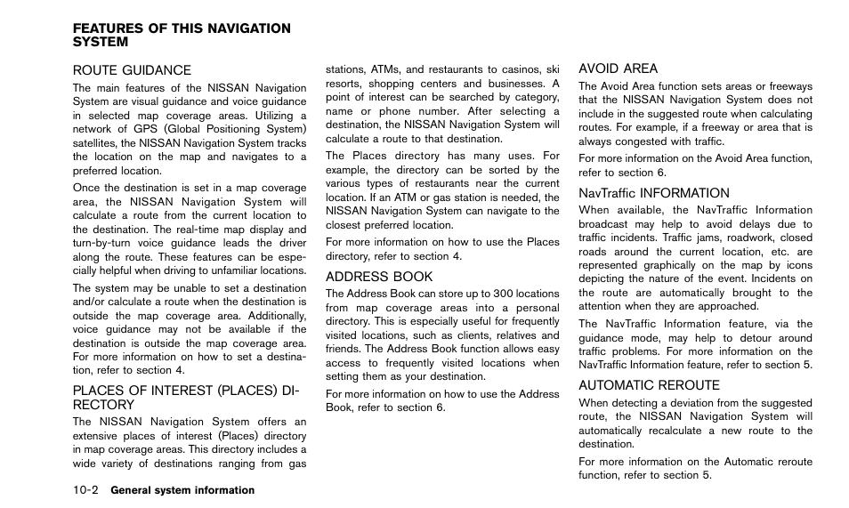 Features of this navigation system -2 | NISSAN 2015 Quest - Navigation System Owner's Manual User Manual | Page 198 / 241