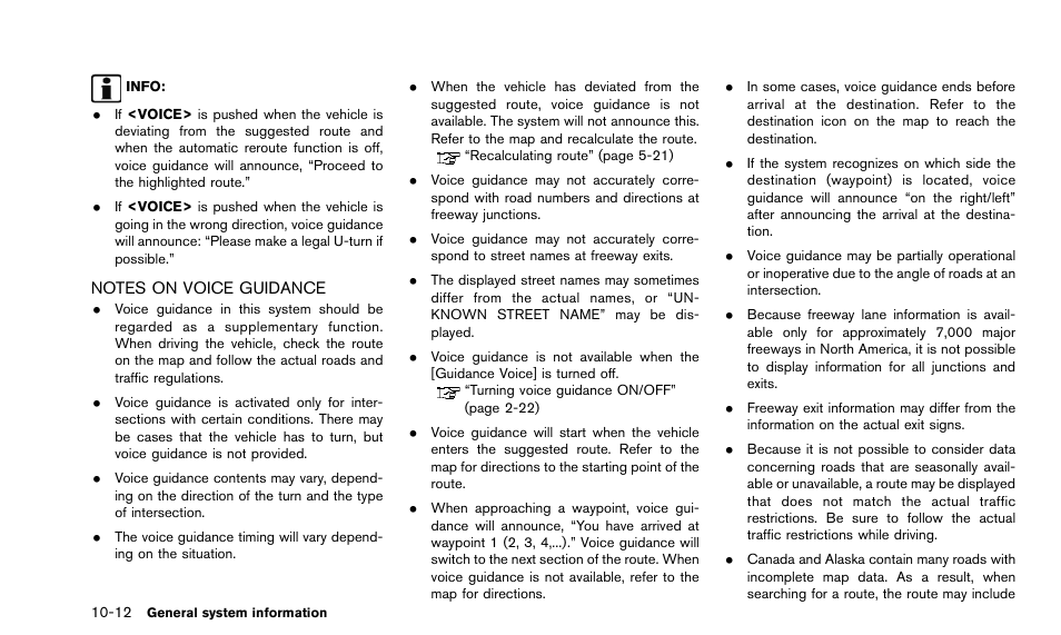 Notes on voice guidance -12 | NISSAN 2015 Quest - Navigation System Owner's Manual User Manual | Page 208 / 241