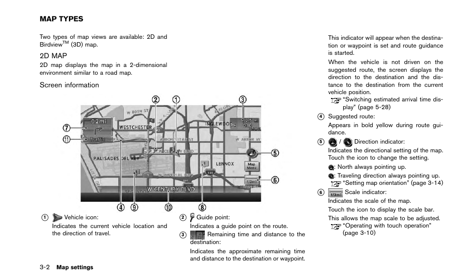 Map types -2, 2d map -2 | NISSAN 2015 Quest - Navigation System Owner's Manual User Manual | Page 42 / 241