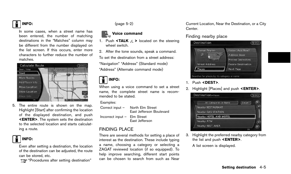 Finding place -5 | NISSAN 2015 Quest - Navigation System Owner's Manual User Manual | Page 67 / 241