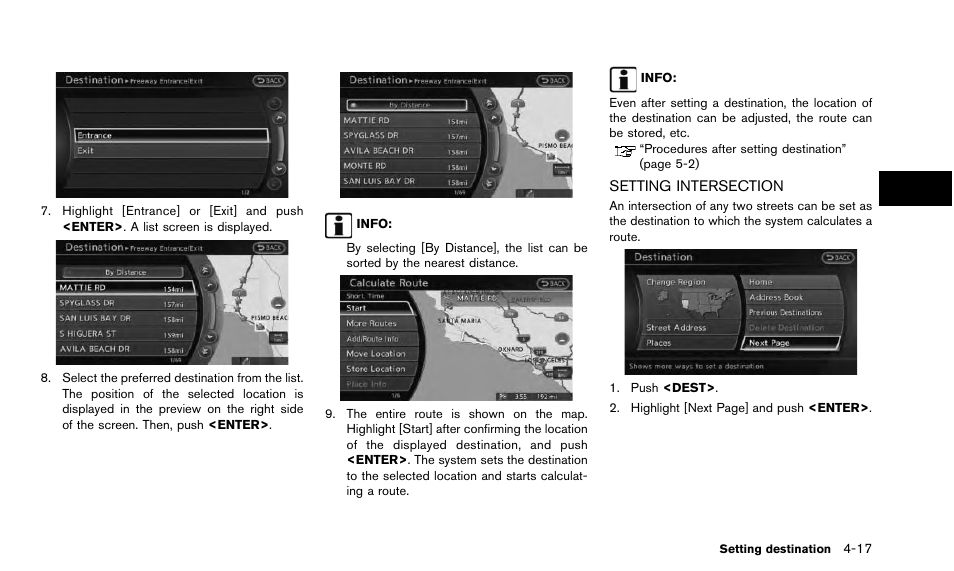 Setting intersection -17 | NISSAN 2015 Quest - Navigation System Owner's Manual User Manual | Page 79 / 241